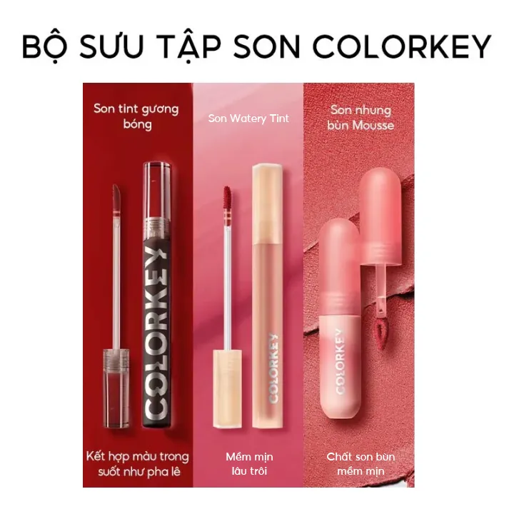 Son gương bóng COLORKEY Airy Lip Mirror Series 1.7g