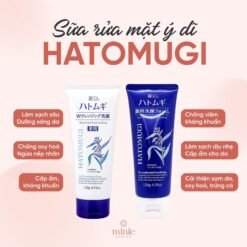 Sữa Rửa Mặt Tẩy Trang Hatomugi Dưỡng Sáng Da Reihaku Hatomugi W Cleansing Foam 130g