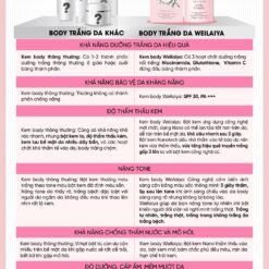 Kem Body Dưỡng Trắng Da Weilaiya White Tone-up Body Cream SPF30++++