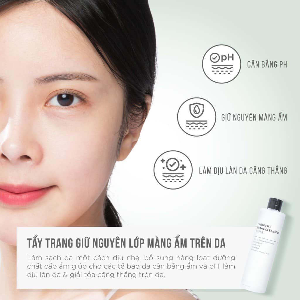 Nước Tẩy Trang Dành Cho Da Dầu Mụn Caryophy Smart Cleansing Water