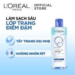Nước Tẩy Trang Dành Cho Da Thường, Da Khô, Da Nhạy Cảm Và Da Make Up Đậm L'ORÉAL PARIS Micellar Water 3IN1 Refreshing Even For Sensitive Skin 250ml