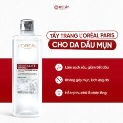 Nước Tẩy Trang Dành Cho Da Dầu Mụn L'ORÉAL Paris Revitalift Crystal Purifying Micellar Water For Oily Skin 400ml