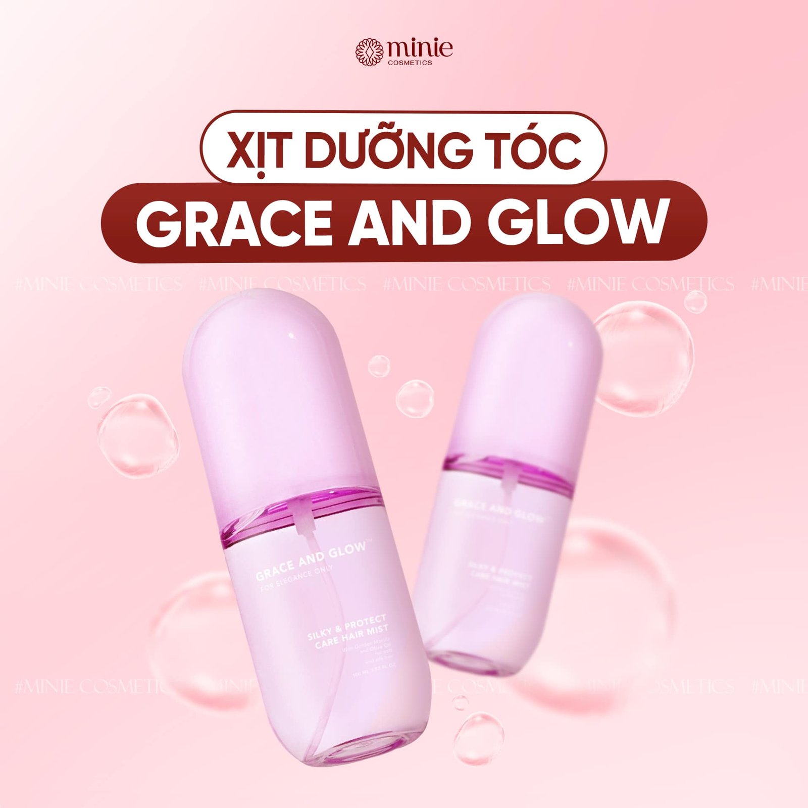 Xịt dưỡng tóc Grace And Glow Silky Hair Mist Spray Black Opium 100ml