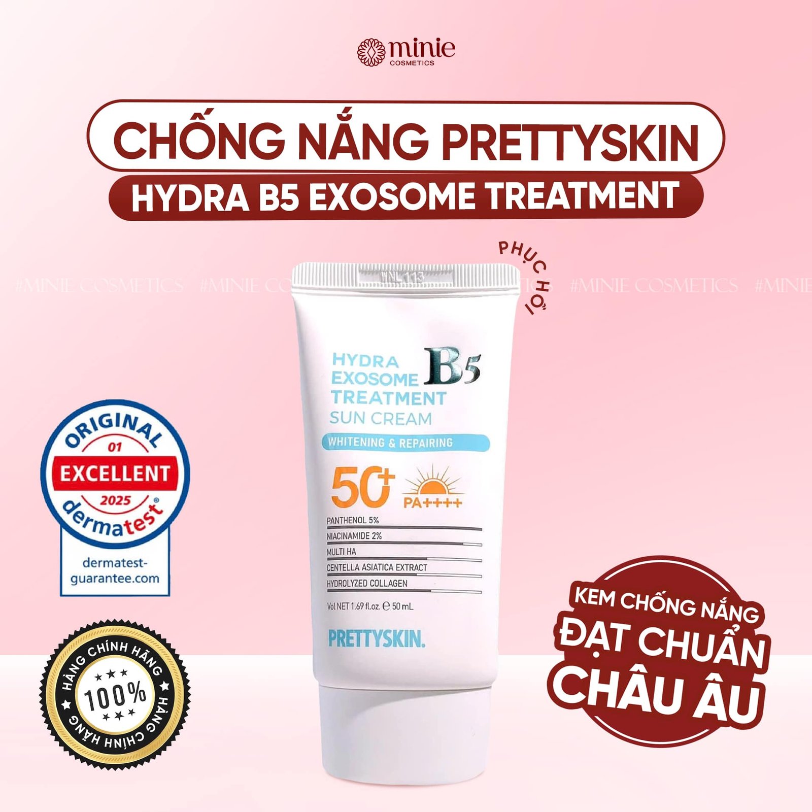 Kem chống nắng Pretty Skin Hydra B5 Exosome 50ml