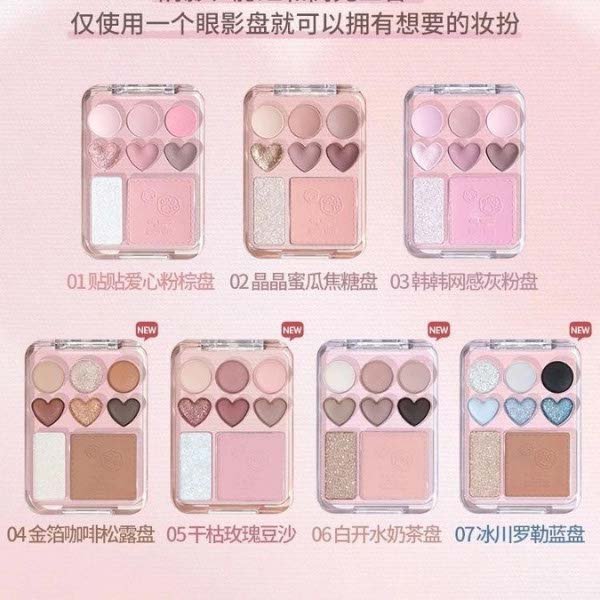 Bảng Phấn Mắt Và Má 8 Ô Gogo Tales Stick Sweet Heart Powder Blusher Eyeshadow Palette G01 9.5g