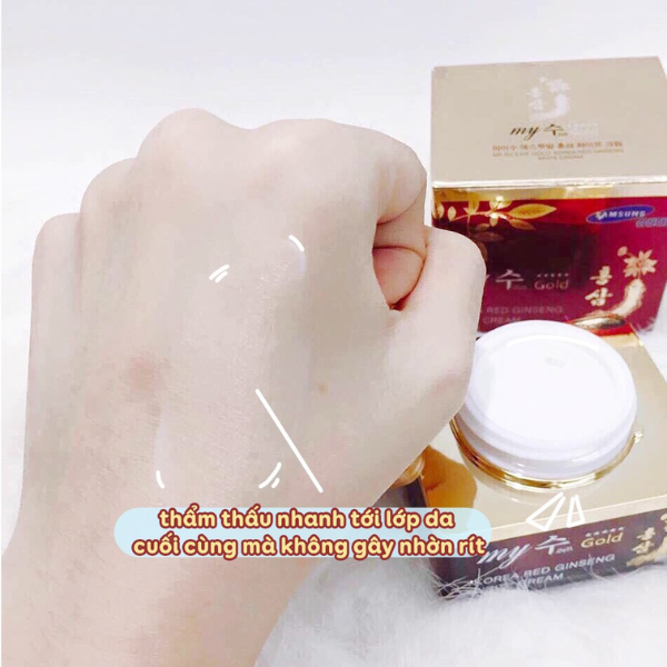 Kem Dưỡng Trắng Da Mặt Hồng Sâm Hàn Quốc MY ME GOLD Korea Red Ginseng Aqua Wrinkle & Whitening Cream 50ml