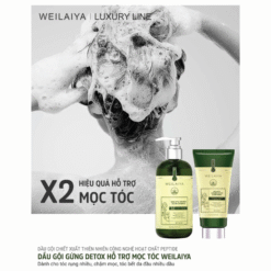 Bộ gội xả gừng detox hỗ trợ mọc tóc ngăn ngừa lão hóa da đầu Weilaiya Luxury 420ml x 200ml