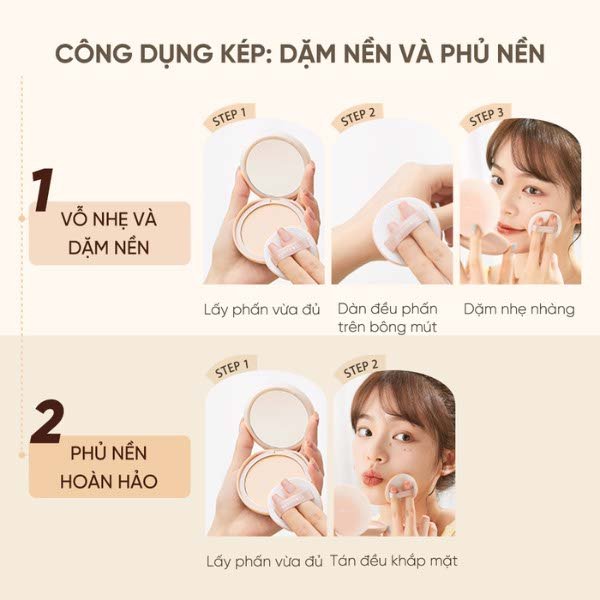 Phấn nền mỏng nhẹ che khuyết điểm Judydoll Soft & Velvet Matte Powder Foundation 4g