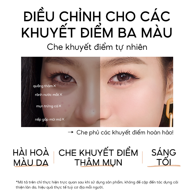 Bảng kem che khuyết điểm 3 ô màu COLORKEY Targeting Three-colour Concealer Palette 3.9g