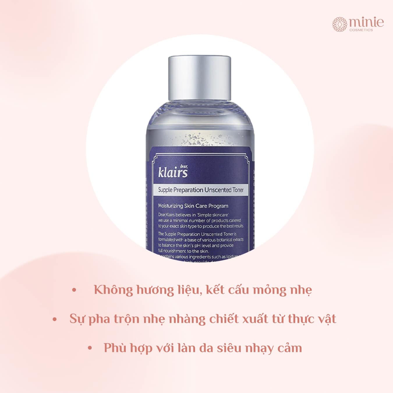 Nước Hoa Hồng Dưỡng Ẩm, Làm Dịu Da Klairs Supple Preparation Toner