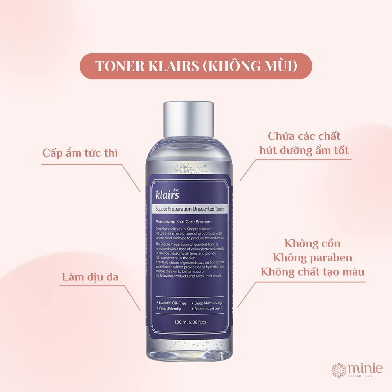 Nước Hoa Hồng Dưỡng Ẩm, Làm Dịu Da Klairs Supple Preparation Toner