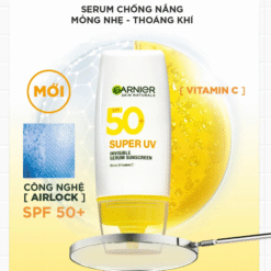 Serum Chống Nắng Phổ Rộng Garnier Skin Naturals Super UV Invisible Serum Sunscreen SPF 50+ PA++++ 30ml