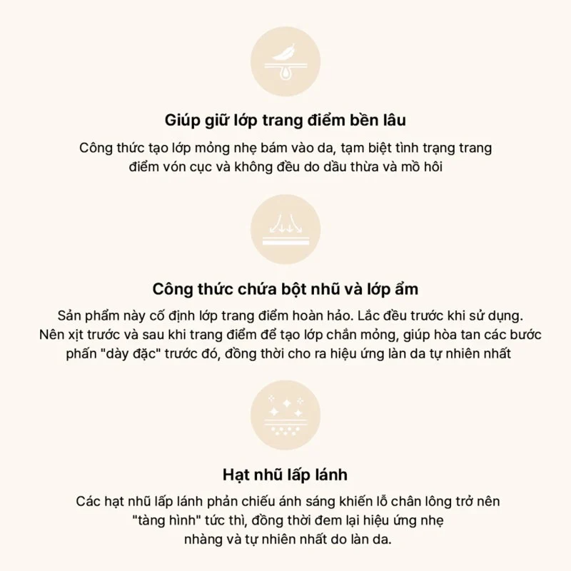 Xịt khóa lớp trang điểm 3CE Shimmer Makeup Fixer 95ml