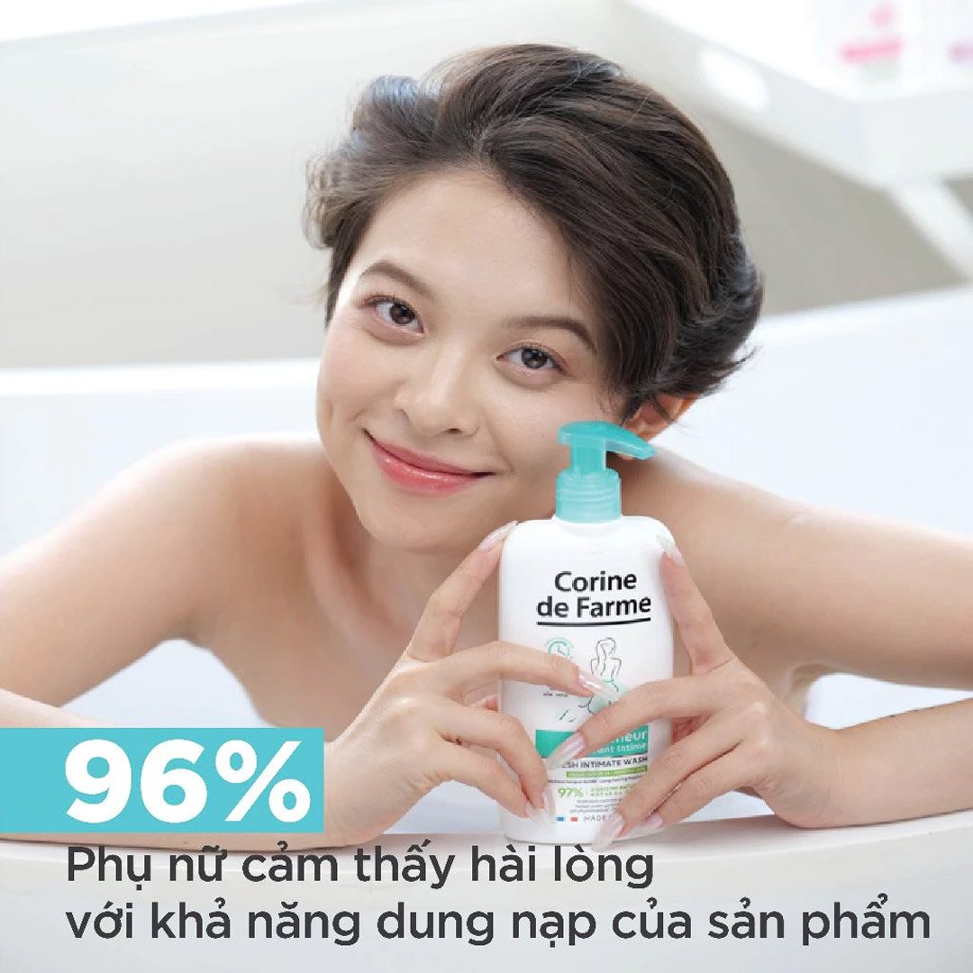 Gel vệ sinh phụ nữ dịu nhẹ Corine De Farme Fresh Intimate Wash 250ml