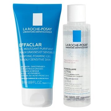 Bộ Đôi La Roche-Posay Làm Sạch Sâu Cho Da Dầu, Nhạy Cảm Effaclar Purifying Foaming Gel 200ml + Micellar Water Ultra Sensitive Skin 50ml