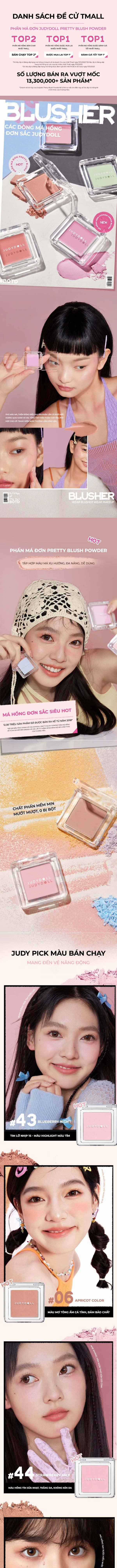 Phấn má hồng Judydoll Pretty Blush Powder 2g