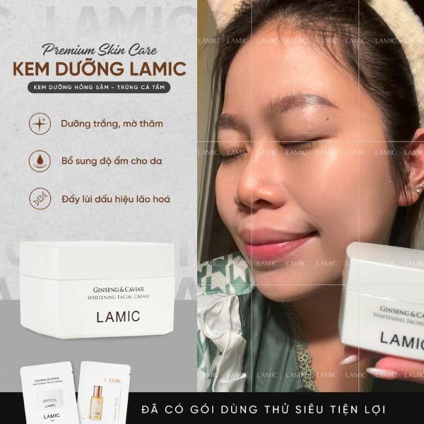 Kem dưỡng ẩm rễ bạch sâm dưỡng trắng và ngừa lão hóa da mặt LAMIC