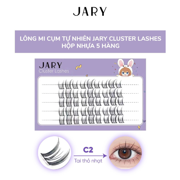 Lông mi cụm tự nhiên hộp 5 hàng Jary Cluster Lashes