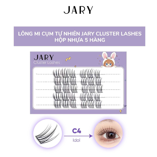 Lông mi cụm tự nhiên hộp 5 hàng Jary Cluster Lashes