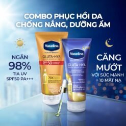 Mặt Nạ Dưỡng Thể Căng Mướt Vaseline Gluta-Hya Serum Burst Lotion Overnight Radiance Repair 330ml