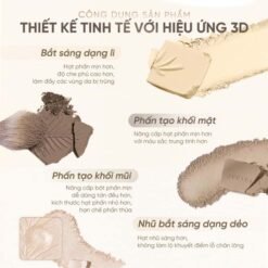 Bảng phấn bắt sáng tạo khối 4 ô Judydoll Highlight & Contour 9g