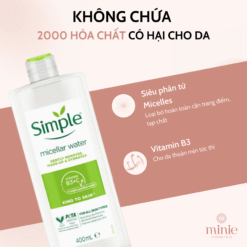 Nước Tẩy Trang Simple Làm Sạch Trang Điểm Kind To Skin Micellar Cleansing Water