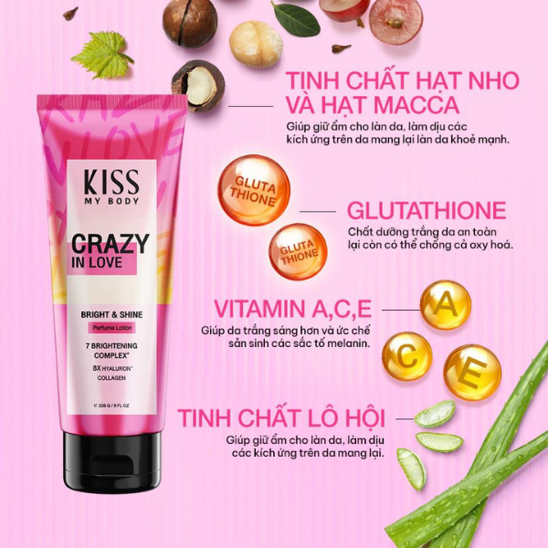 Sữa dưỡng trắng da toàn thân hương nước hoa KISS MY BODY