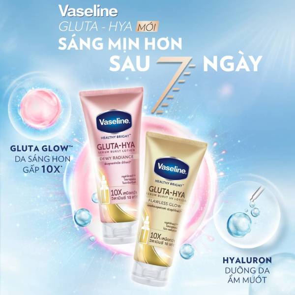 Sữa dưỡng thể chống nắng Vaseline Gluta-Hya Serum Burst UV Lotion