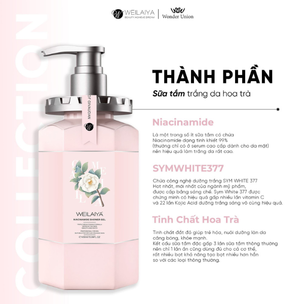 Sữa tắm trắng da hương nước hoa Weilaiya 450ml