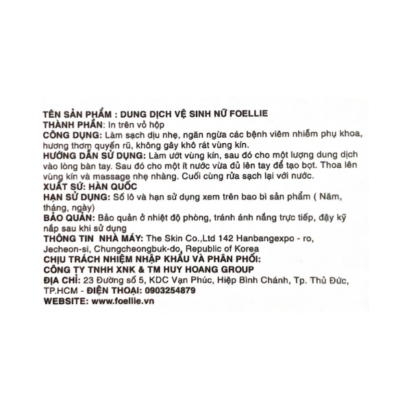 Dung dịch vệ sinh cân bằng độ PH Foellie Luvilady Inner Cleanser 100ml