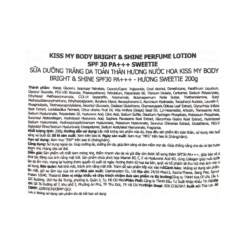Sữa dưỡng trắng da toàn thân hương nước hoa KISS MY BODY
