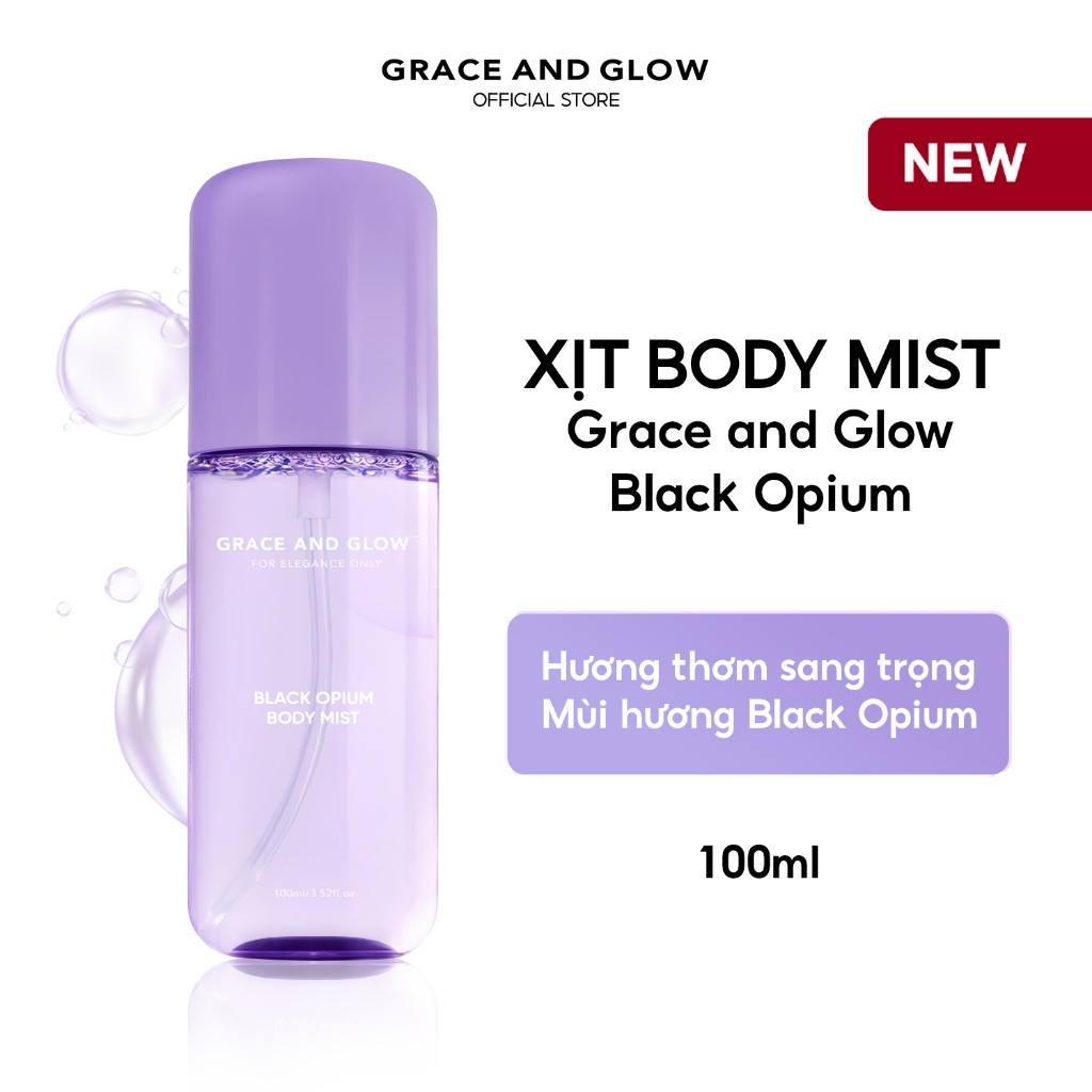 Xịt thơm toàn thân Grace And Glow Black Opium Body Mist 100ml