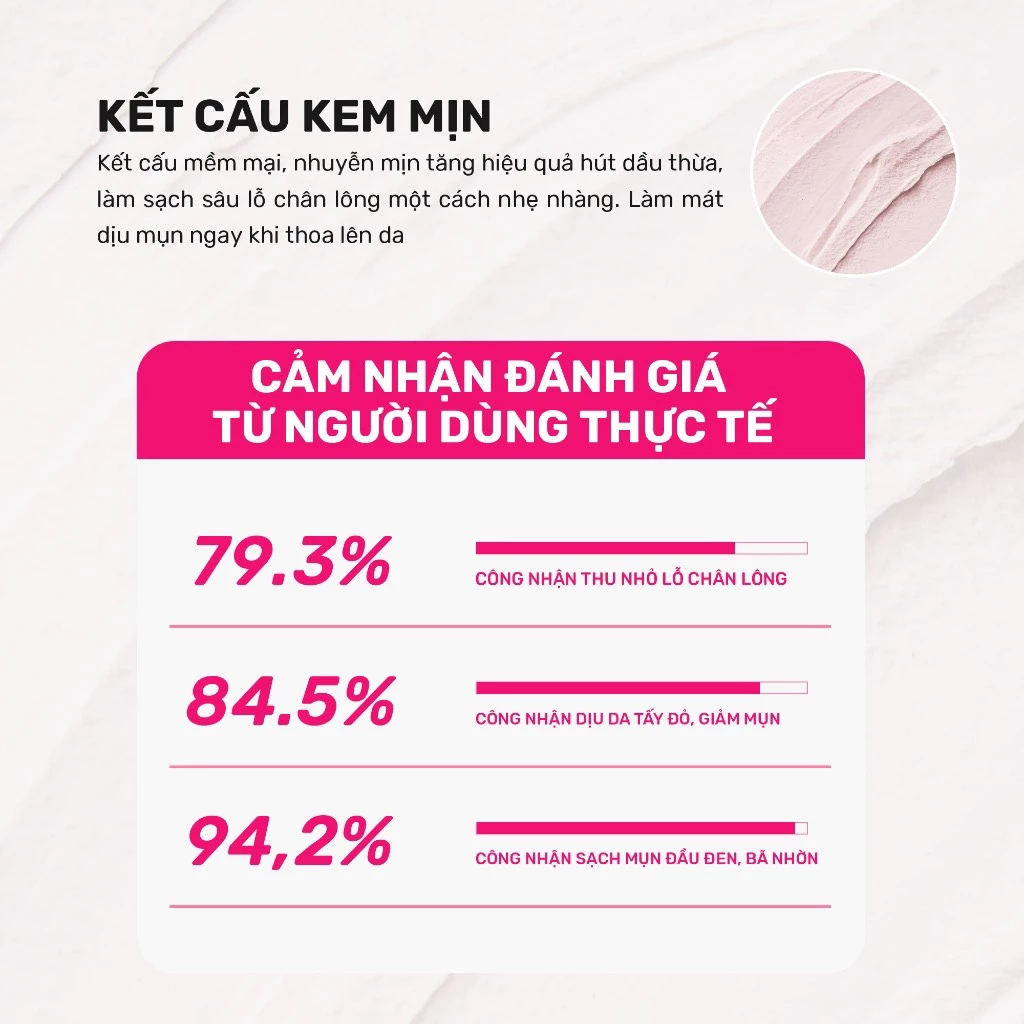 Mặt nạ đất sét thuần chay kiểm soát dầu nhờn cho da mụn DERLADIE VEGAN PINK CLAY MASK 60g