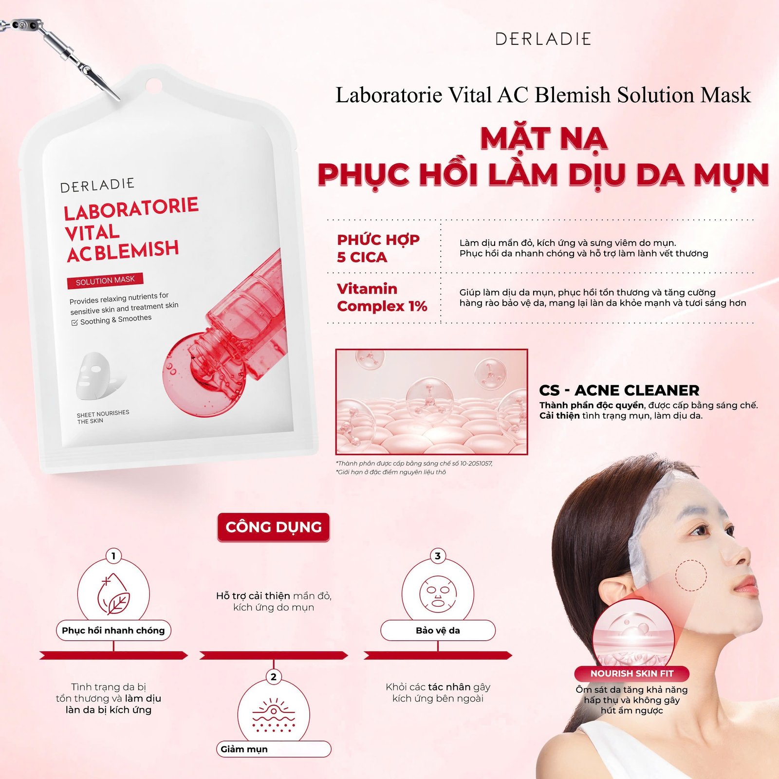 Mặt nạ phục hồi da chuyên sâu Derladie Laboratorie Vital Mask 25ml