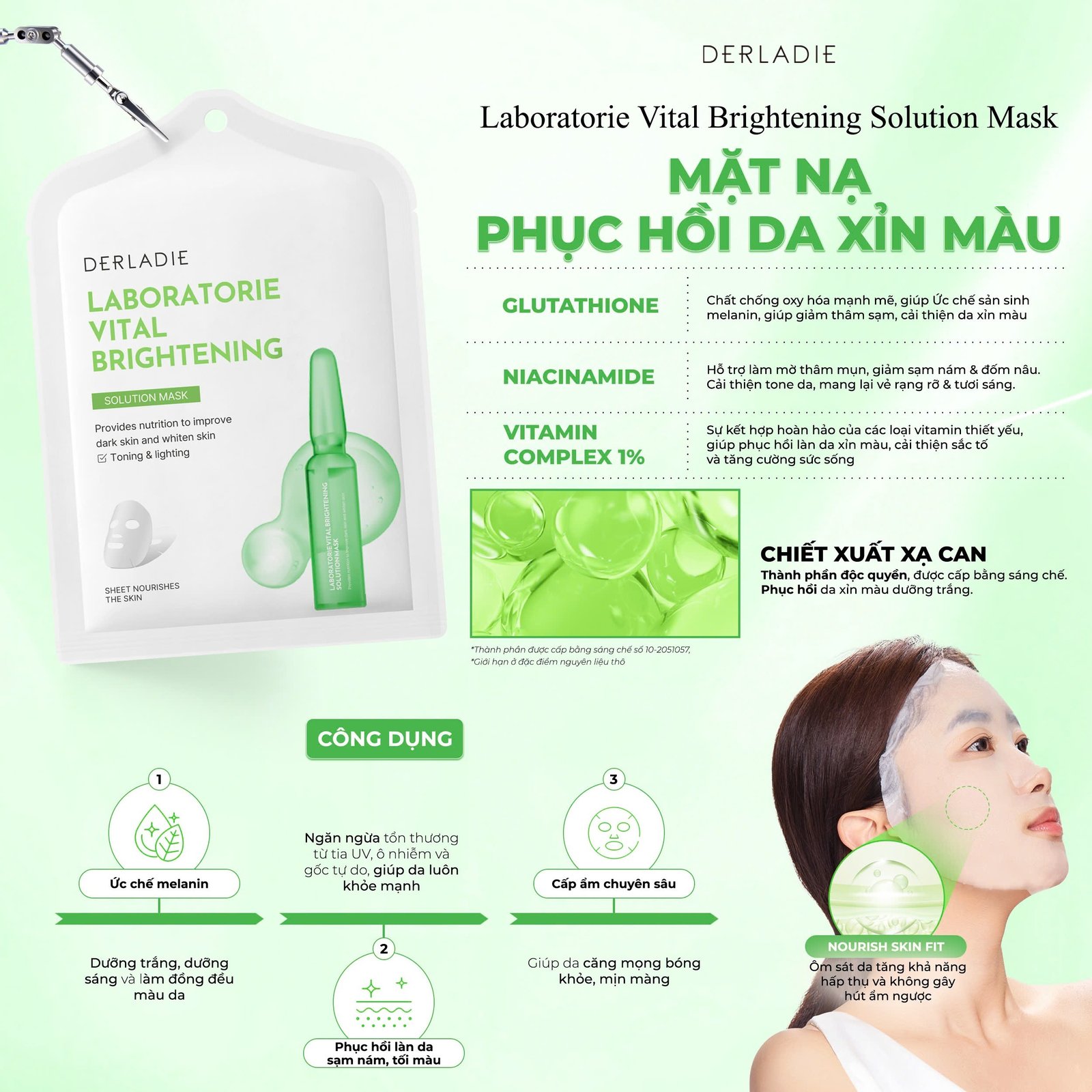 Mặt nạ phục hồi da chuyên sâu Derladie Laboratorie Vital Mask 25ml