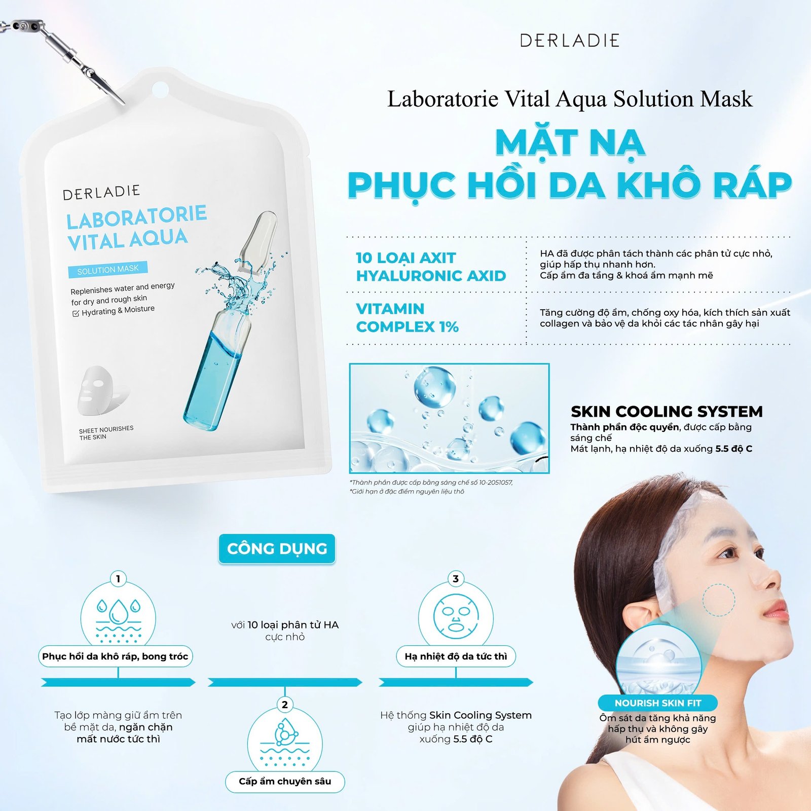 Mặt nạ phục hồi da chuyên sâu Derladie Laboratorie Vital Mask 25ml