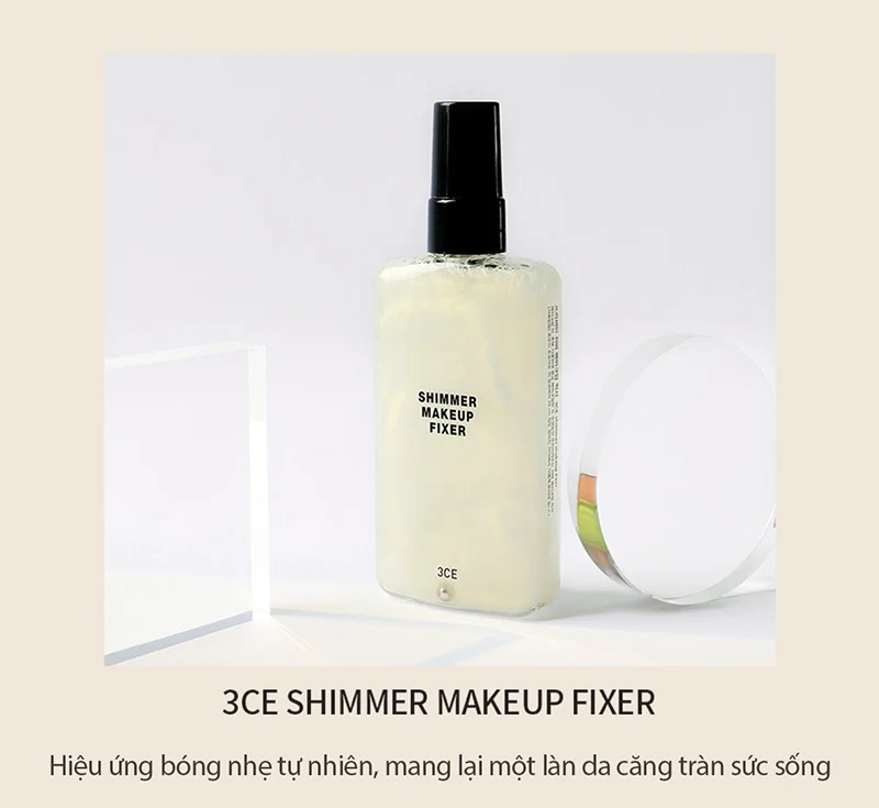 Xịt khóa lớp trang điểm 3CE Shimmer Makeup Fixer 95ml