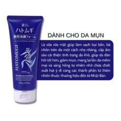 Sữa Rửa Mặt Ngừa Mụn, Sáng Da Hatomugi Acne Care & Facial Washing 130g