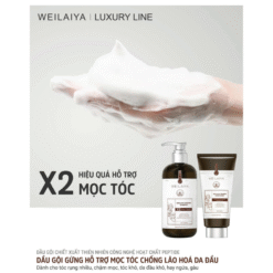 Bộ gội xả gừng detox hỗ trợ mọc tóc ngăn ngừa lão hóa da đầu Weilaiya Luxury 420ml x 200ml