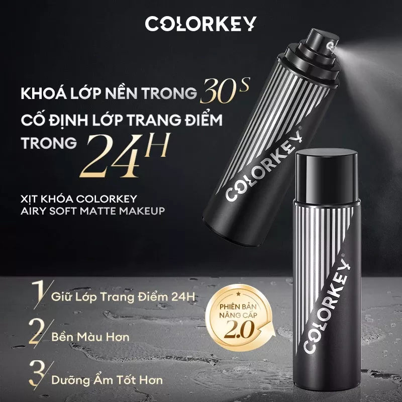 Xịt khóa lớp trang điểm COLORKEY Airy Soft Matte Makeup Setting Spray