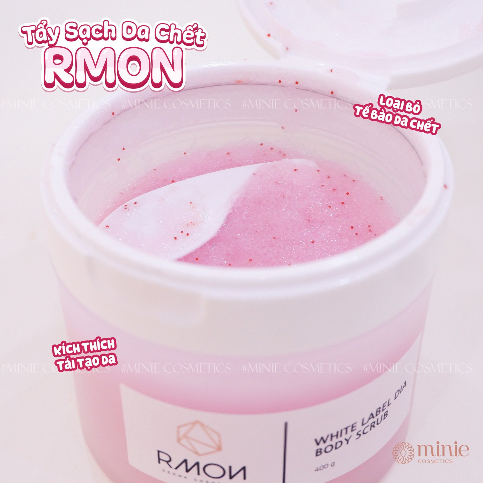 Tẩy tế bào chết body muối hồng RMON White Label Dia Body Scrub 400g