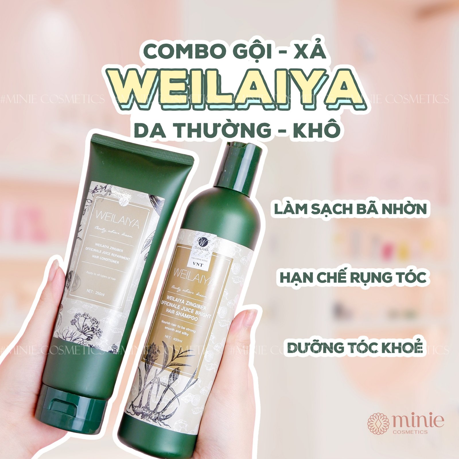 Bộ Dầu Gội Và Xả Hà Thủ Ô Weilaiya Hair Strength Shampoo & Conditioner