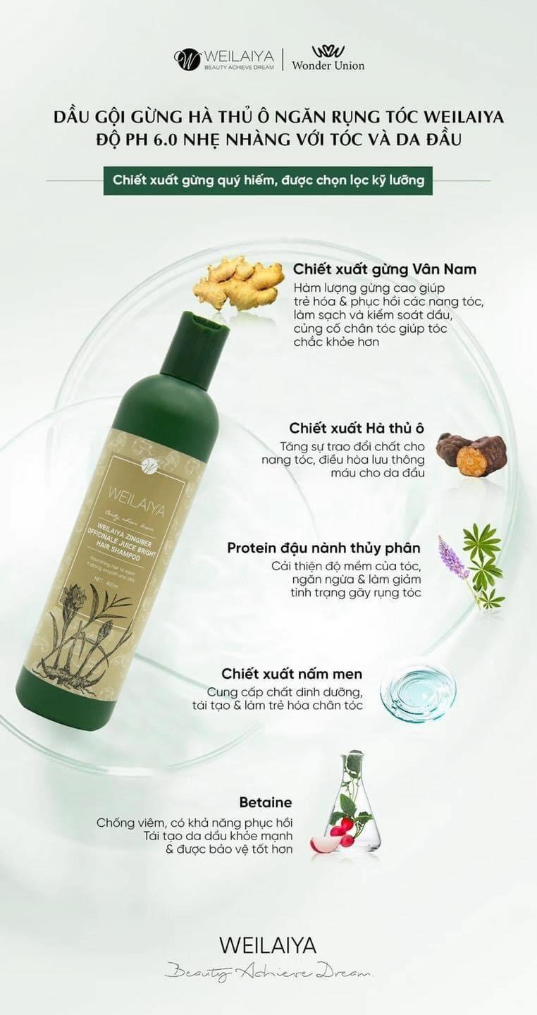 Bộ Dầu Gội Và Xả Hà Thủ Ô Weilaiya Hair Strength Shampoo & Conditioner
