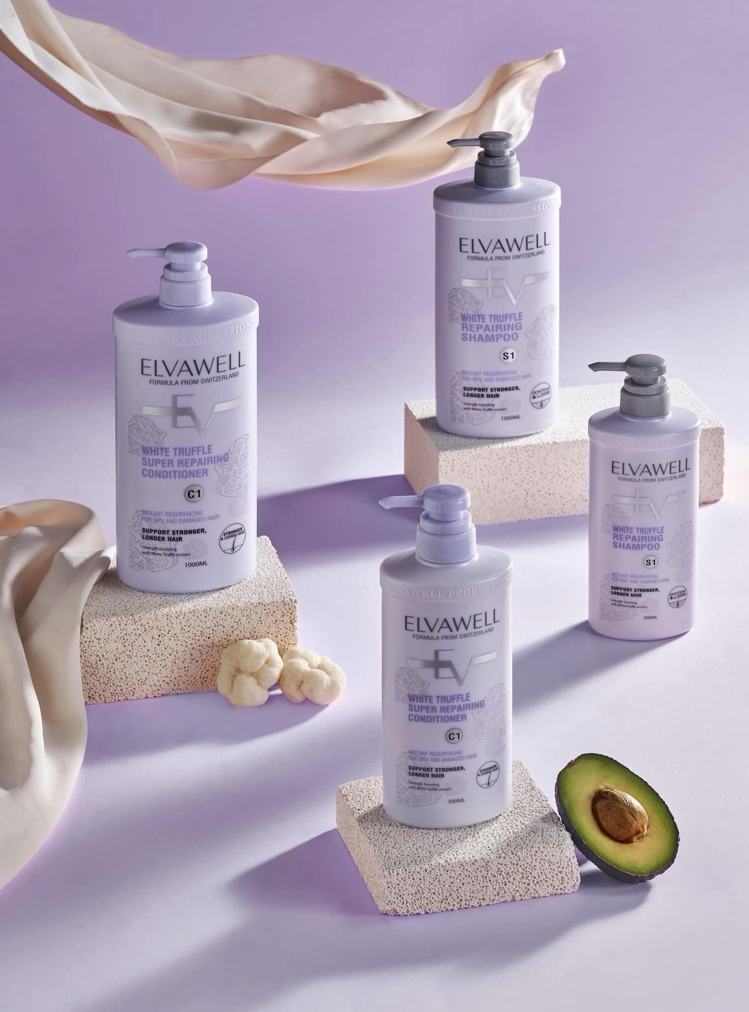 Bộ gội xả giảm gàu giảm rụng tóc và phục hồi hư tổn ELVAWELL