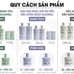 Bộ gội xả giảm gàu giảm rụng tóc và phục hồi hư tổn ELVAWELL