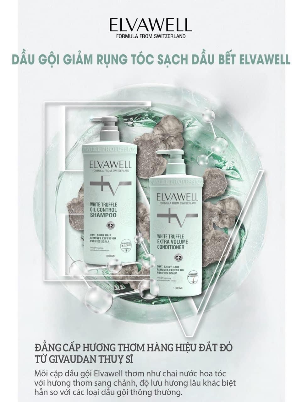 Bộ gội xả giảm gàu giảm rụng tóc và phục hồi hư tổn ELVAWELL