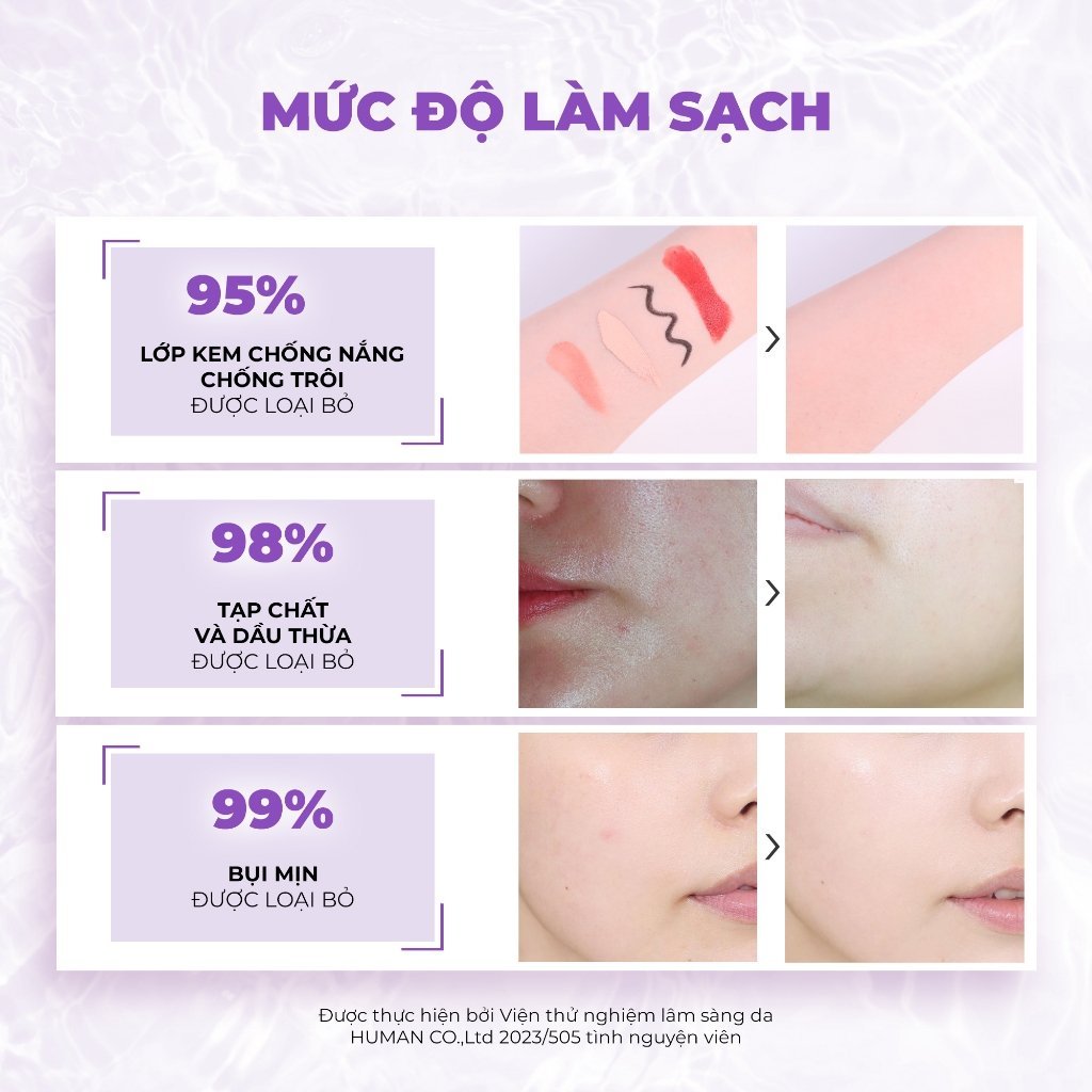 Làm sạch da dịu nhẹ mỗi sáng