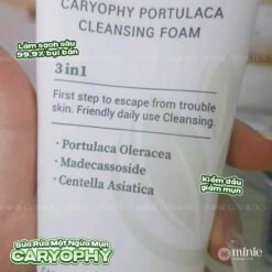 Sữa rửa mặt ngừa mụn sạch sâu gấp 2 lần CARYOPHY Portulaca Cleansing Foam 150ml