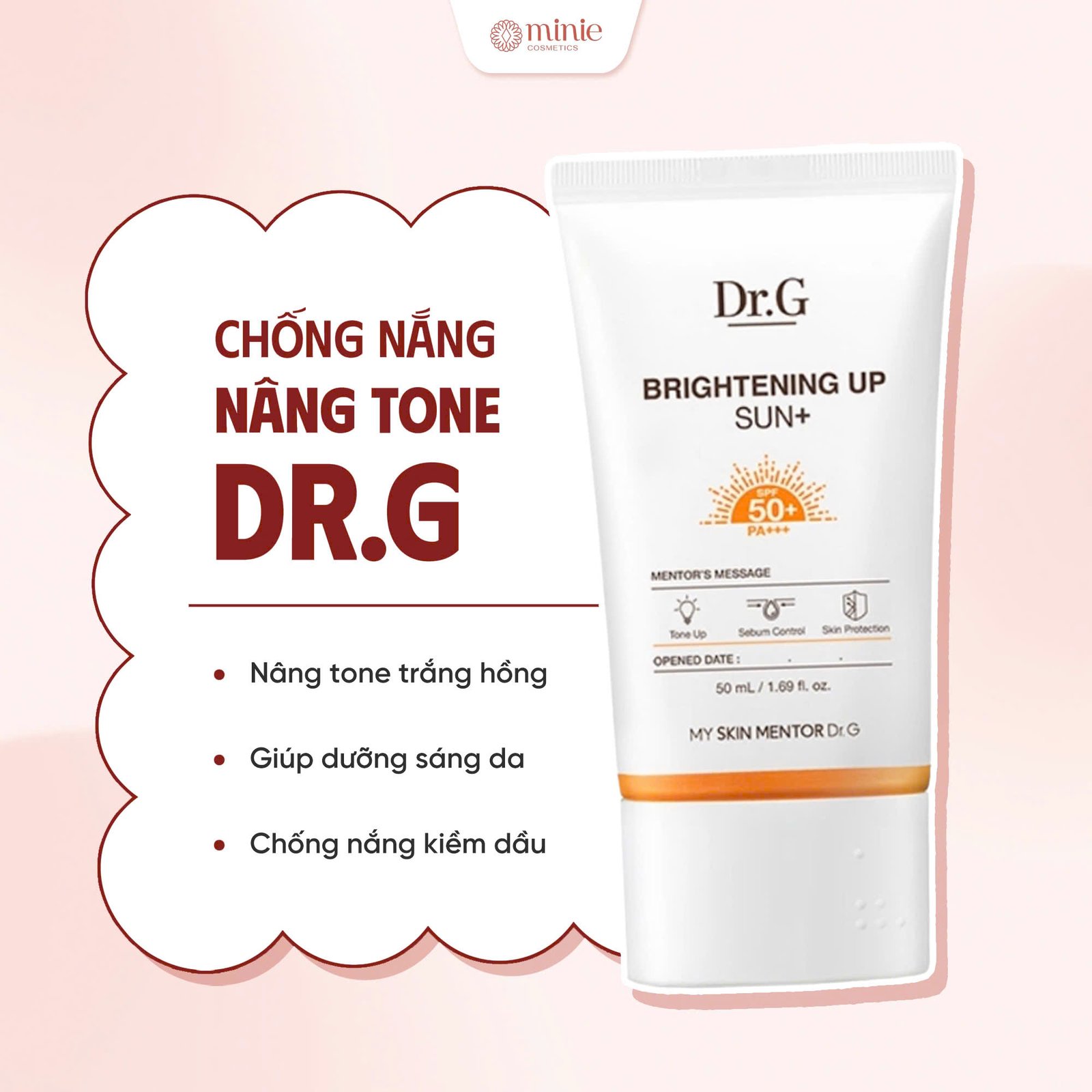 Kem Chống Nắng Phổ Rộng Hàn Quốc DR.G Sun Cream SPF50+ PA+++ 50ml