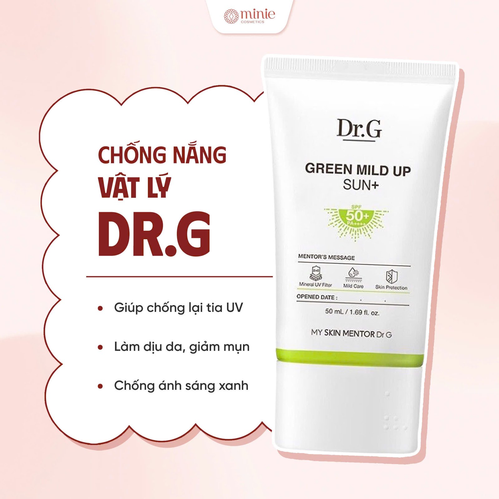 Kem Chống Nắng Phổ Rộng Hàn Quốc DR.G Sun Cream SPF50+ PA+++ 50ml